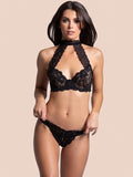 Noir Halter Lace Lingerie Set