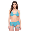 Aqua Fringe Crochet Lingerie Set
