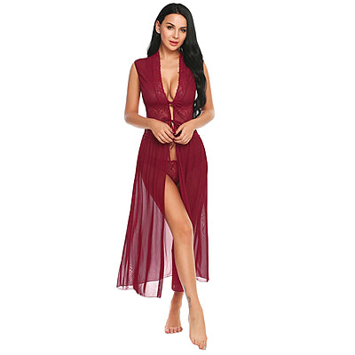 Scarlet Allure Sheer Tie-Front Night Gown