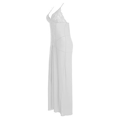 Ivory Enchant Lace Slit Night Gown