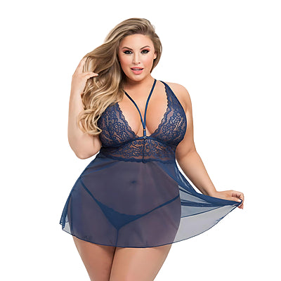 Royal Twilight Plus Size Lace Babydoll Night Gown