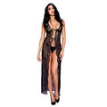 Noir Blossom Sheer Lace Night Gown