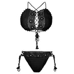 Noir Crochet Tassel Lingerie Set