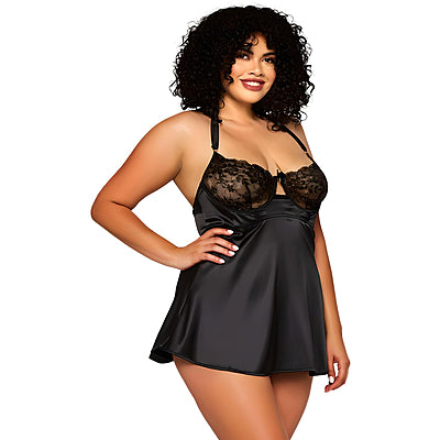 Midnight Luxe Plus Size Babydoll Night Gown