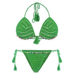 Emerald Muse Crochet Lingerie Set