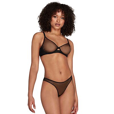 Noir Veil Mesh Lingerie Set