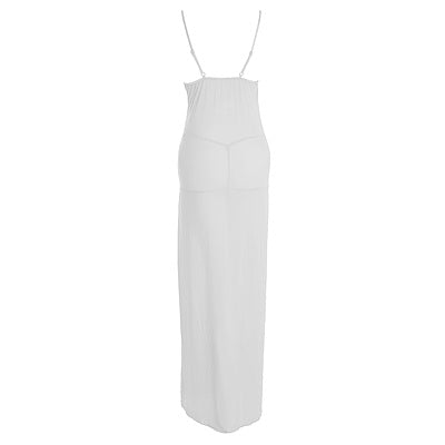Ivory Enchant Lace Slit Night Gown