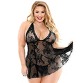 Midnight Bloom Plus Size Babydoll Night Gown