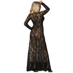Midnight Enchant Lace Maxi Night Gown