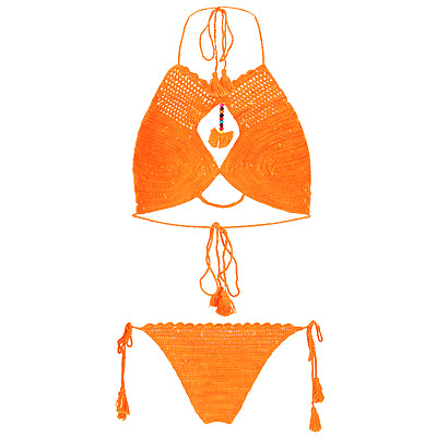 Sunset Crochet Halter Lingerie Set