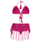 Pink Paradise Fringe Crochet Lingerie Set