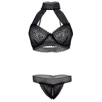 Noir Halter Lace Lingerie Set