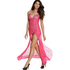 Pink Temptation Lace Train Night Gown