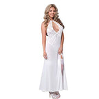 Ivory Elegance Halter Lace Night Gown