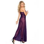 Royal Amethyst Sheer Lace Night Gown