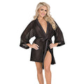 Noir Elegance Sheer Wrap Robe