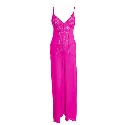 Pink Temptation Lace Train Night Gown