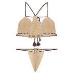Sandstone Crochet Tassel Lingerie Set
