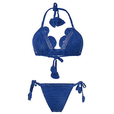 Royal Blue Crochet Allure Lingerie Set
