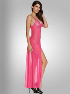 Pink Temptation Lace Train Night Gown